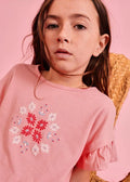 Camiseta de manga corta flores