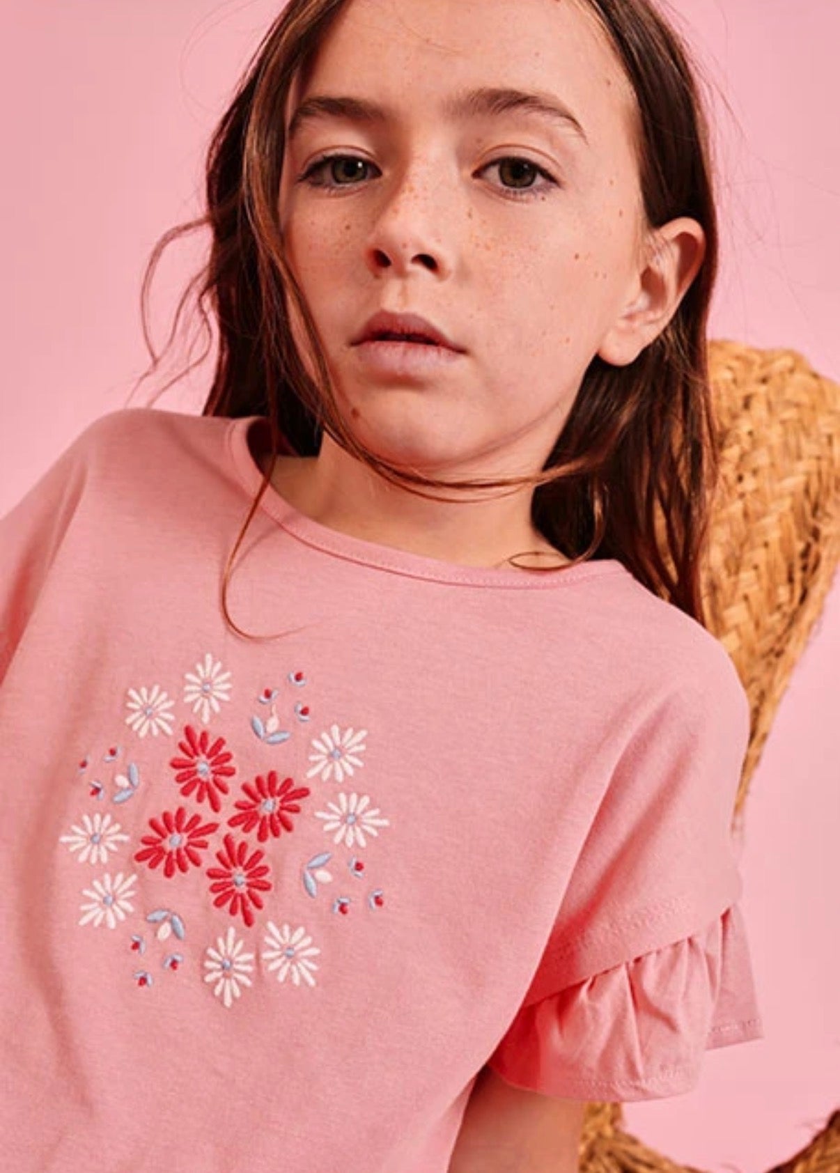 Camiseta de manga corta flores